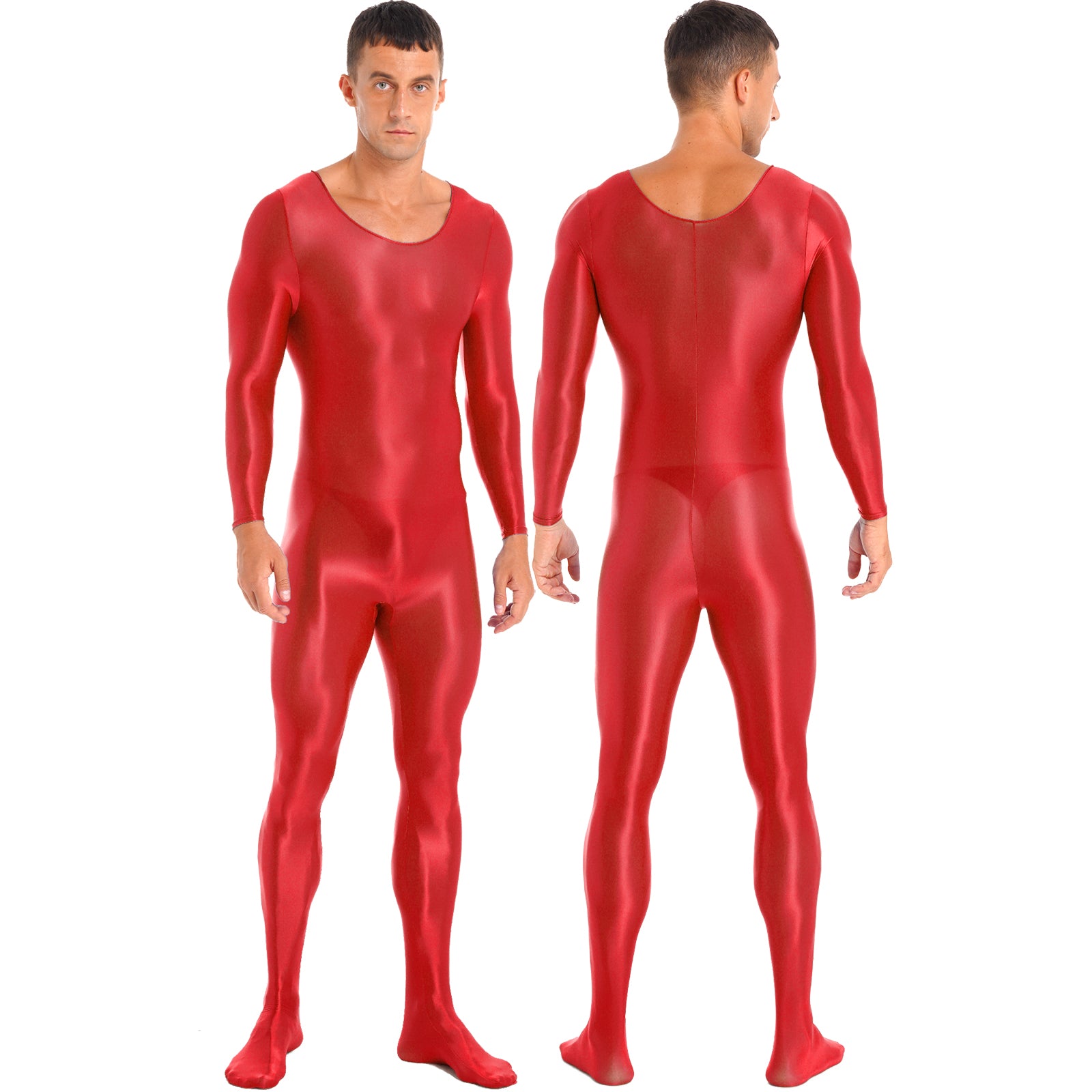 Satinylust-Crius Red Glossy Catsuit