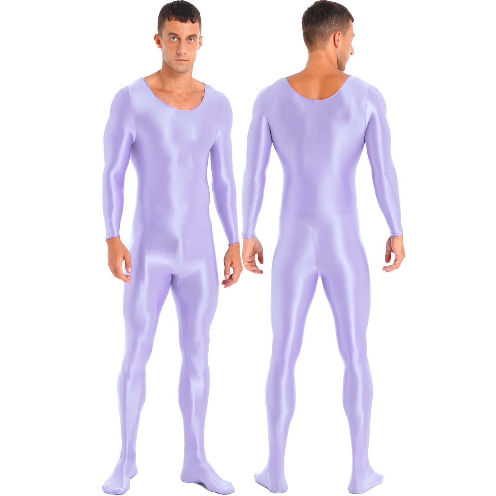 Satinylust-Crius Lavender Glossy Catsuit