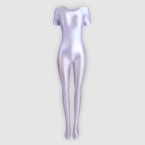 Holle Lavender Glossy Catsuit-satinylust