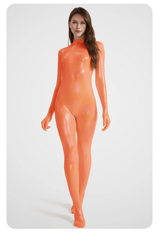 Nephira Metallic Coral Shiny Catsuit