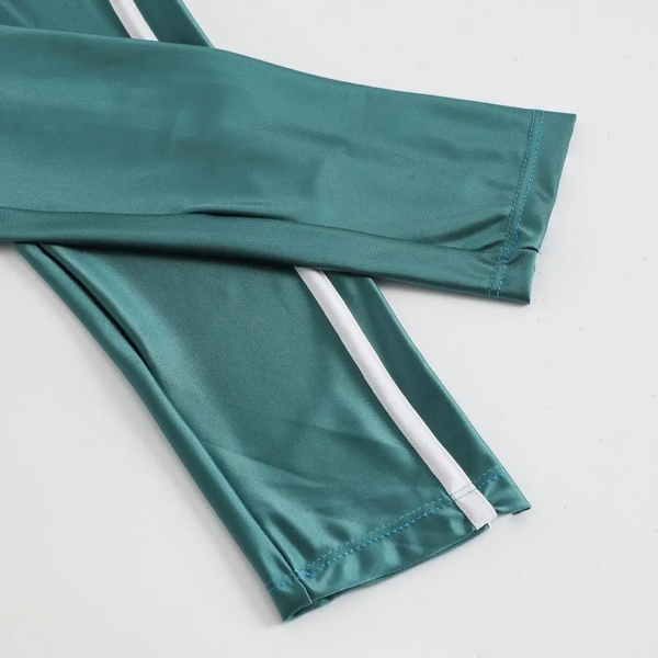 Calina Turquoise Glossy Spandex Legging