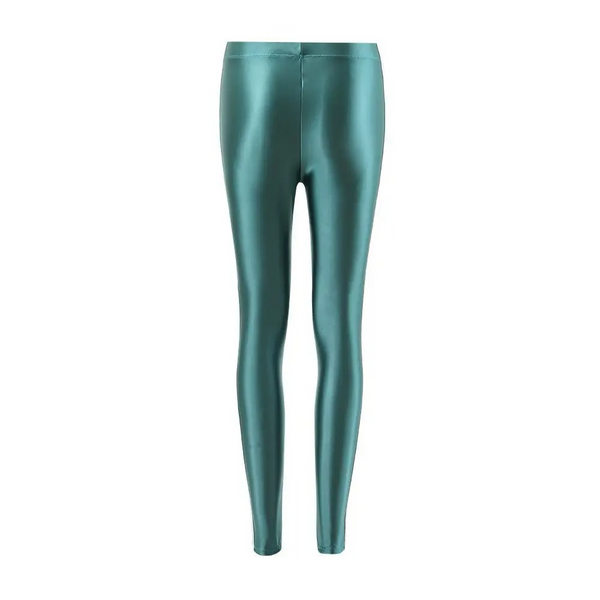 Calina Turquoise Glossy Spandex Legging