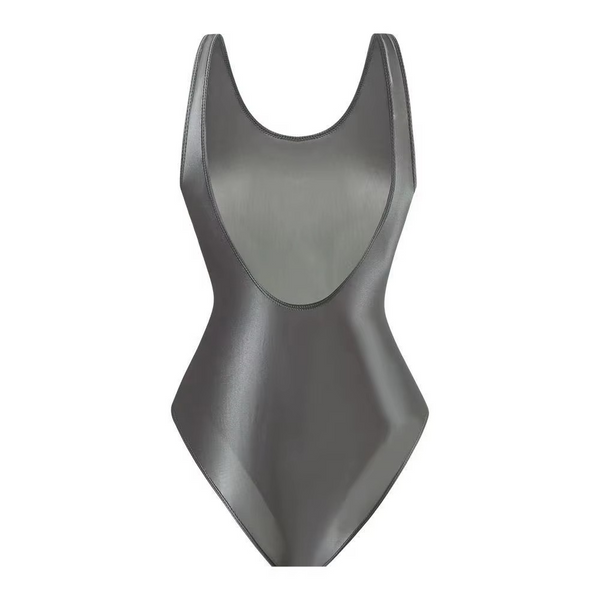 Gray swimsuit on a white background