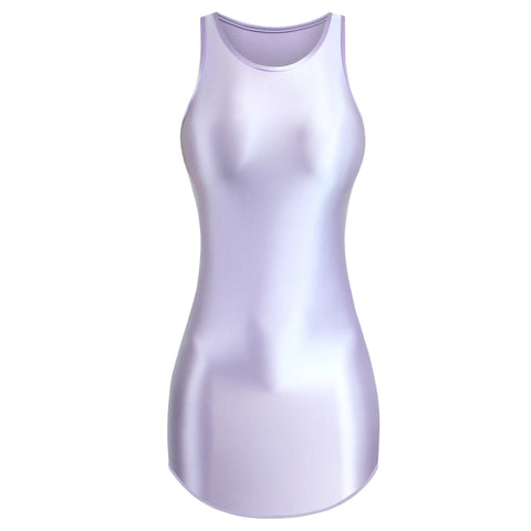 Moria Lavender Glossy Slip Dress-satinylust