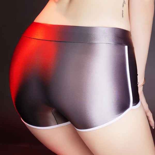 Danu Ash Glossy Hot Pants-satinylust