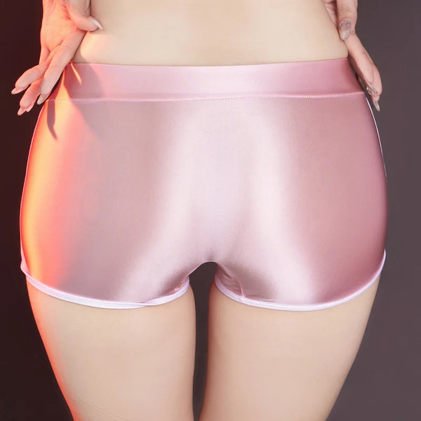 Danu Pink Glossy Hot Pants-satinylust