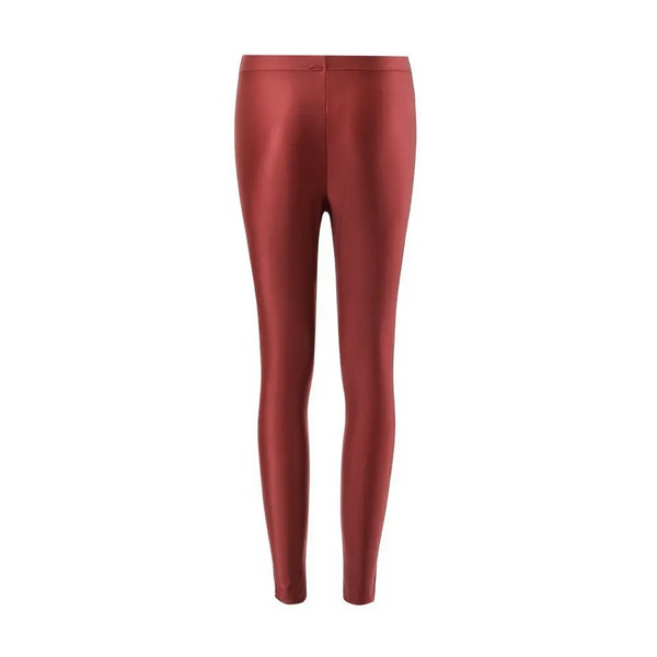 Red leggings on a white background