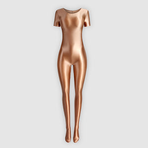 Holle Coffee Glossy Catsuit-satinylust