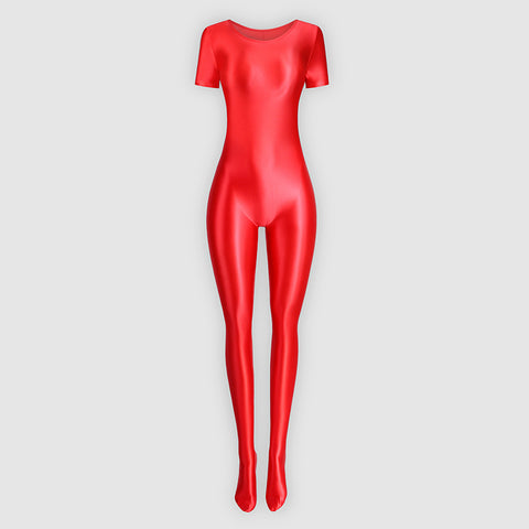 Holle Red Glossy Catsuit-satinylust