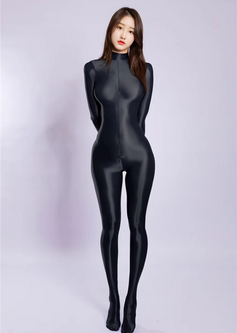 Vesta midnight glossy catsuit.