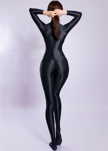 Vesta midnight glossy catsuit.