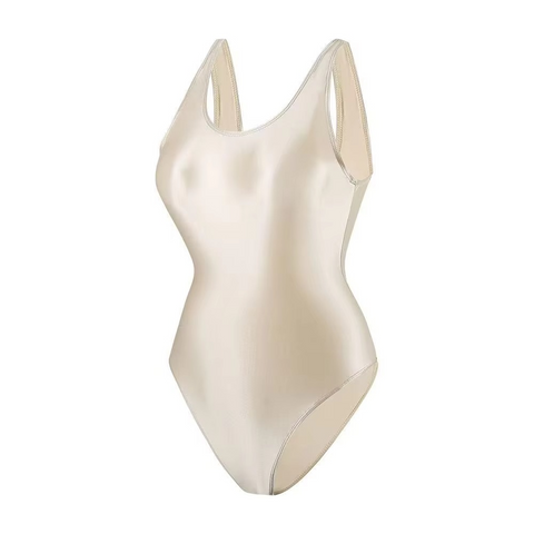 Beige swimsuit on a white background