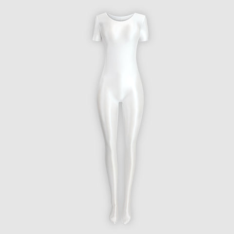 Holle White Glossy Catsuit-satinylust