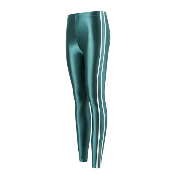 Calina Turquoise Glossy Spandex Legging