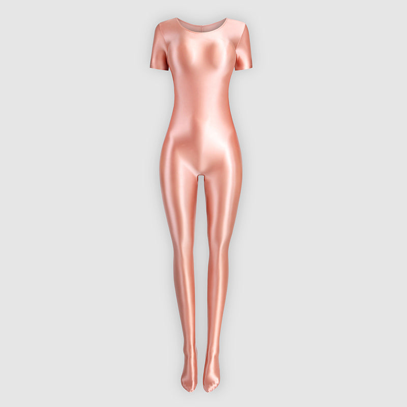 Holle Coral Glossy Catsuit-satinylust