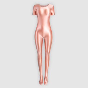 Holle Coral Glossy Catsuit-satinylust