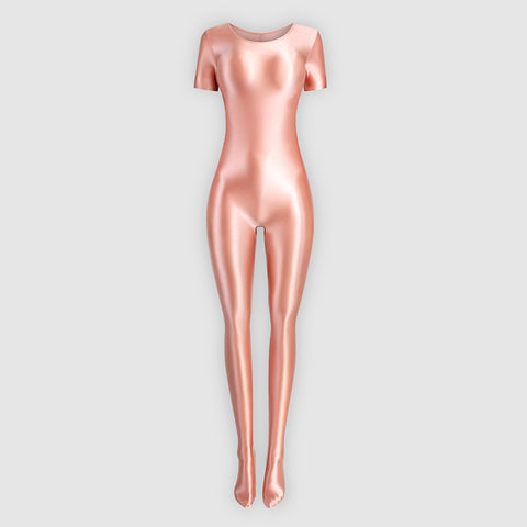 Holle Coral Glossy Catsuit-satinylust