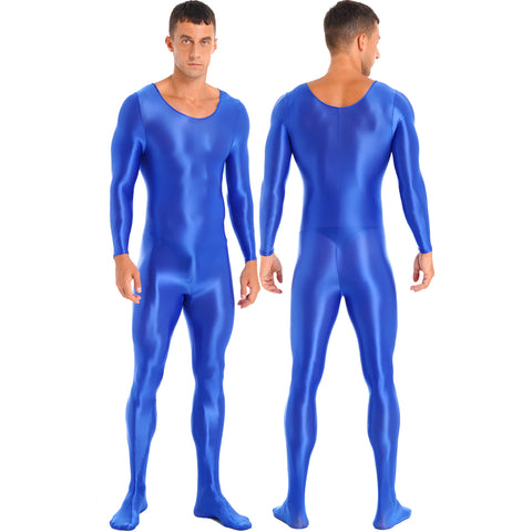 Satinylust-Crius Blue Glossy Catsuit