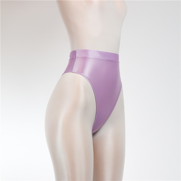 Aura Heather Wet Look Thong-satinylust