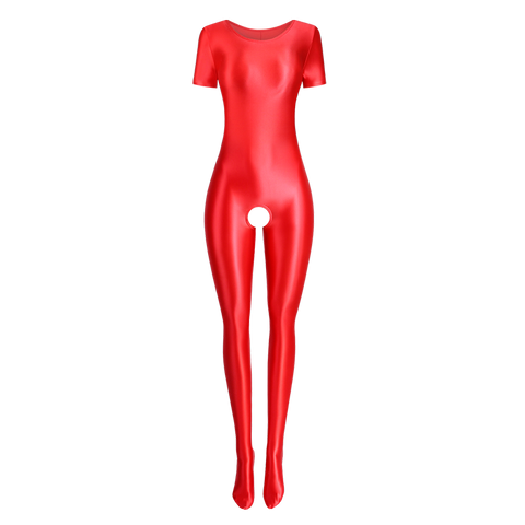 Holle Desire Wet Look Crotchless Catsuit-satinylust